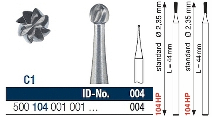 Hartmetallbohrer Labor HP C1 104 004