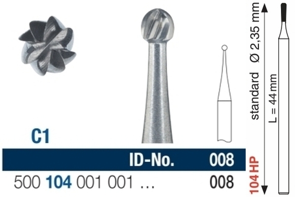 Hartmetallbohrer Labor HP C1 104 008