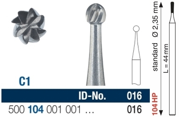 Hartmetallbohrer Labor HP C1 104 016