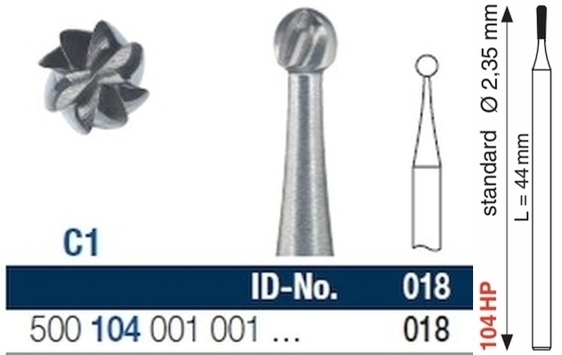 Hartmetallbohrer Labor HP C1 104 018
