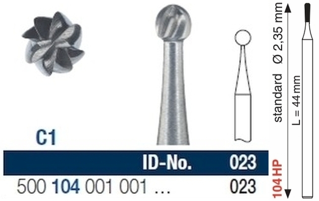 Hartmetallbohrer Labor HP C1 104 023