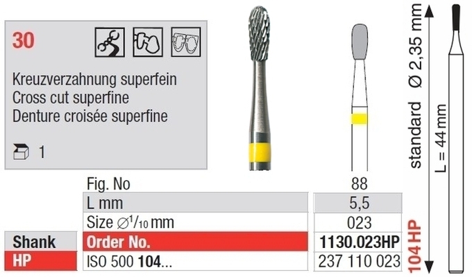 HM-Fräser Kreuzverzahnung superfein 1130.023HP