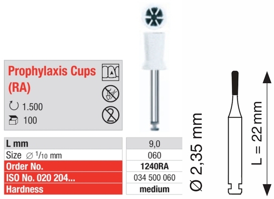Einmal-Prophylaxepolierer RA - weiss Cup 1240RA-100