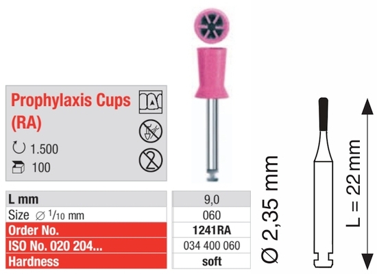 Einmal-Prophylaxepolierer RA - rosa Cup 1241RA-100
