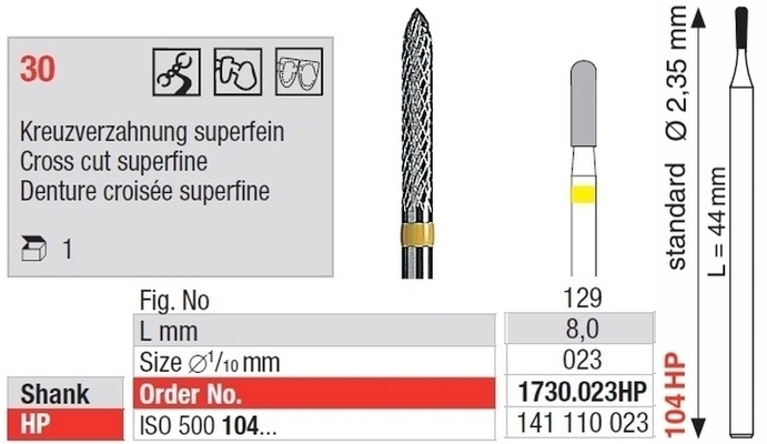 HM-Fräser Kreuzverzahnung superfein 1730.023HP