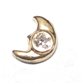 Mond mit Diamant 0,01 ct- Gelbgold 22 kt TW25