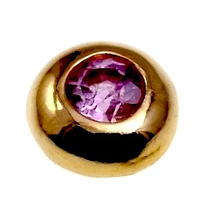 Kreis mit Saphir pink 0,01 ct- Gelbgold 22 kt TW53