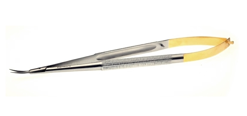 Micro Schere mit Hartmetalleinlage- Castroviejo 18 cm (gebogen) 7470023