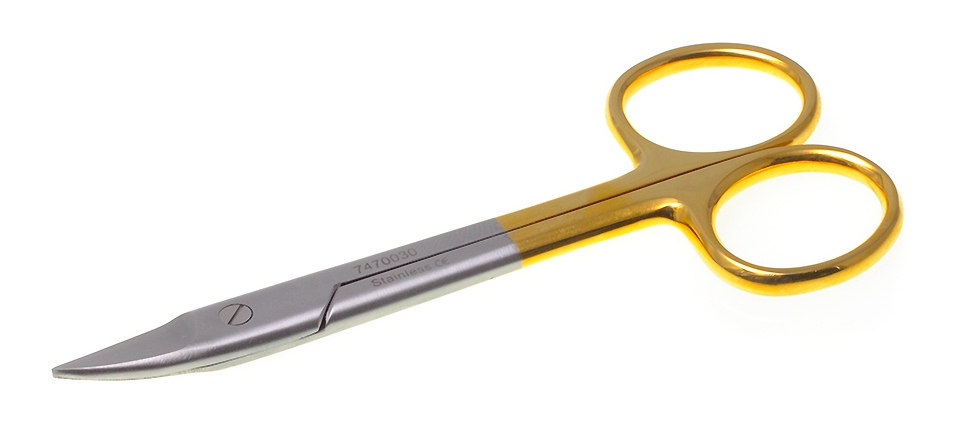 Kronenschere gebogen 10,5 cm- GEZAHNT mit HM-Auflage 7470030